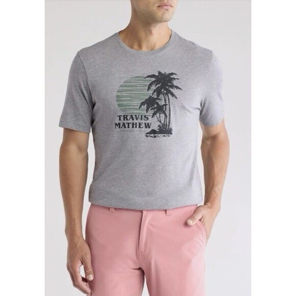 TravisMathew Por Favor Graphic Tee Size Large Heather Grey - Picture 9 of 10